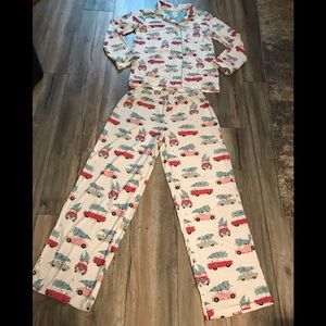 Munki Munki 2 Pc Christmas Tree Volkswagen & Car Pajama Set.
